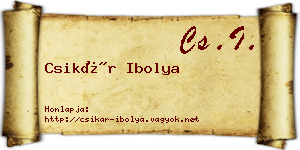Csikár Ibolya névjegykártya