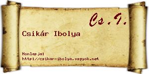 Csikár Ibolya névjegykártya